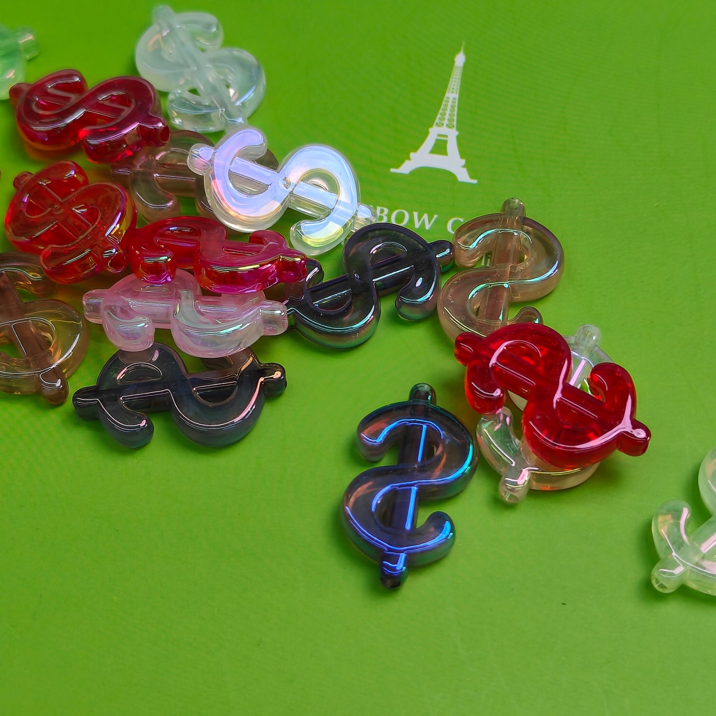 DIY Hot Sale Mixed Color Crystal $ Shape Handmade Charming Smooth Resin Beads JC0012ZZ