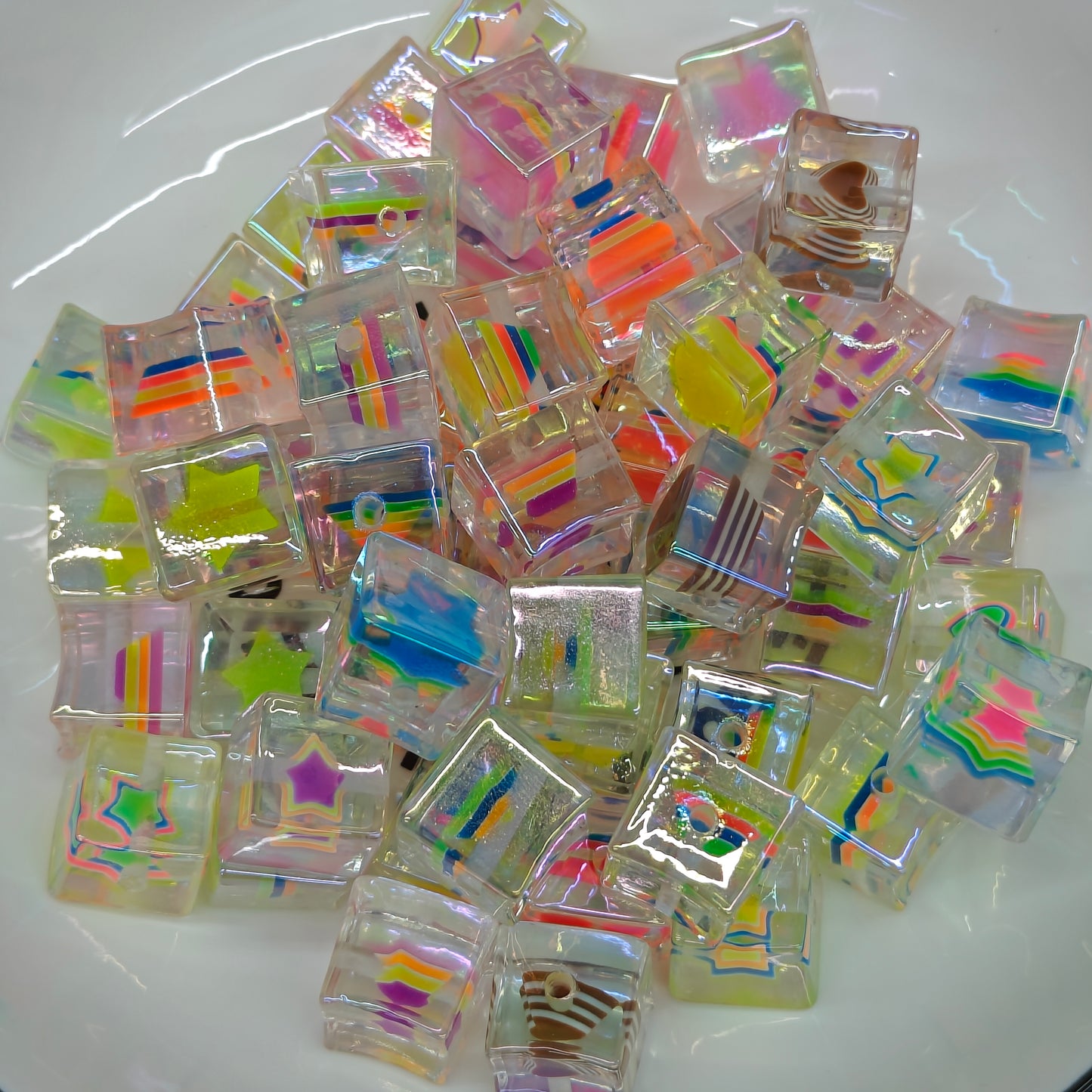 JC DIY Colored Acrylic Square Beads JC0049ZZ