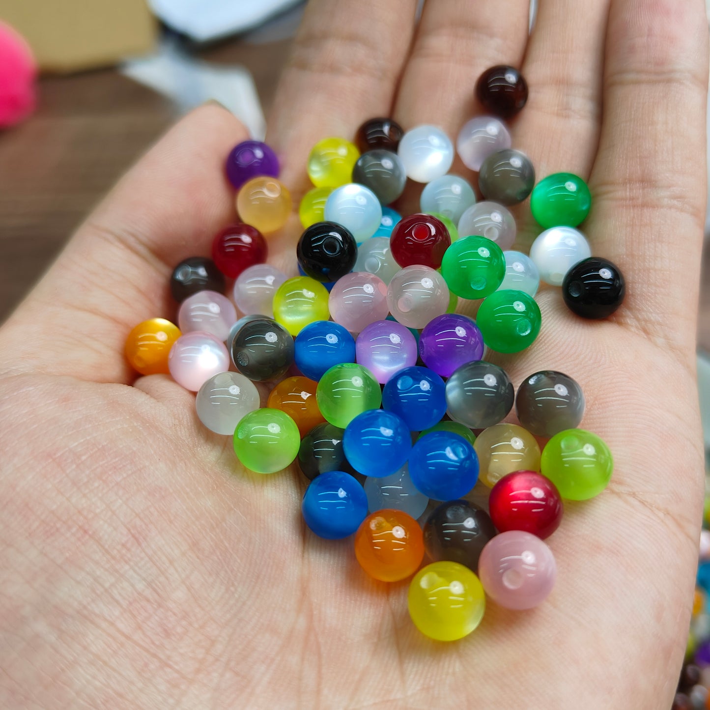 DIY 8mm Color Small Cat Eye Beads JC0050ZZ