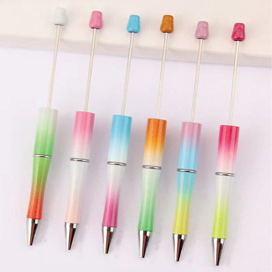 Hot Selling Ballpoint Pen Decorative Bead pen Gift Beaded DIY Plastic Ball Pen single color pen and four color pen JC0014PJ