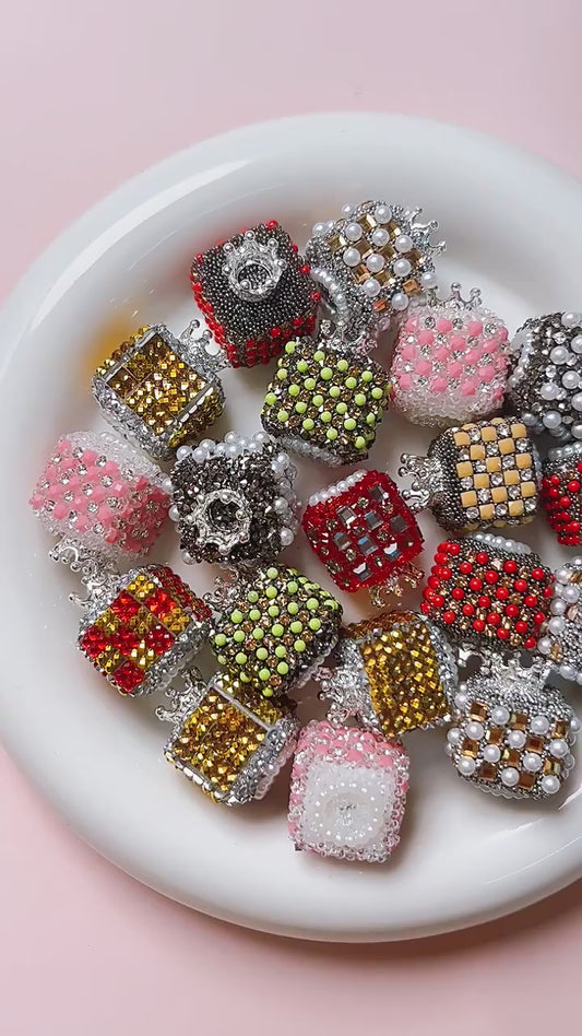 New gorgeous multi-colored diamond Nepal square bead DIY jewelry